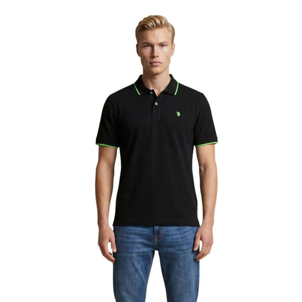 U.S. POLO ASSN. Black Cotton Polo Men's Shirt